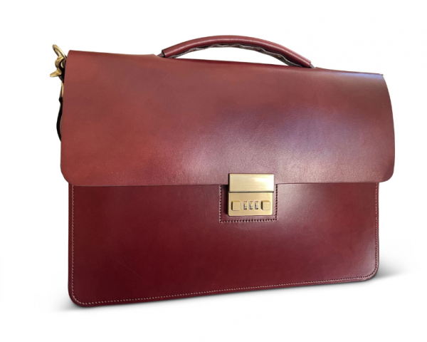 Tas kerja dengan kombinasi kulit dan kain